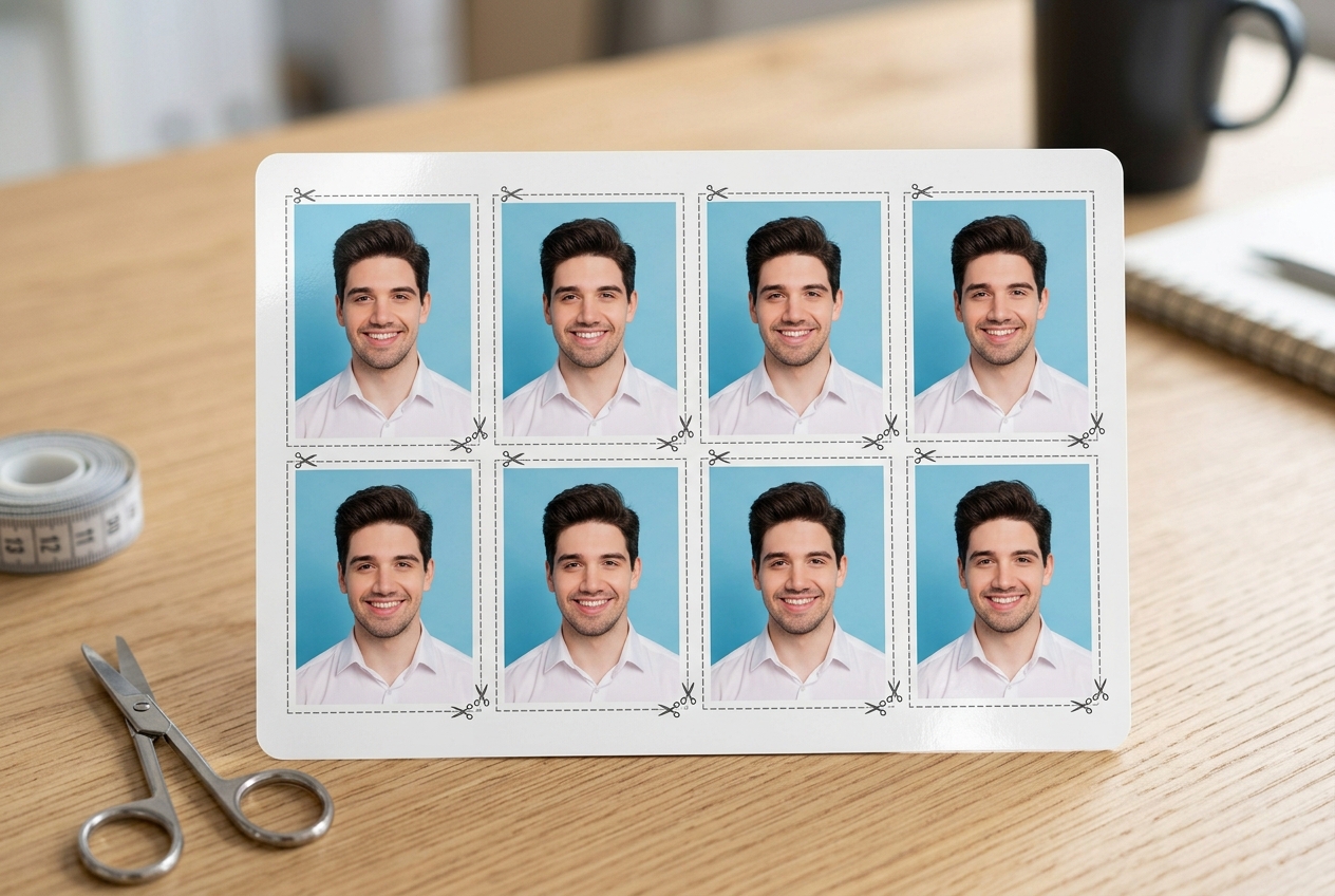 Enhanced Passport Photos on 4x6 Sheet