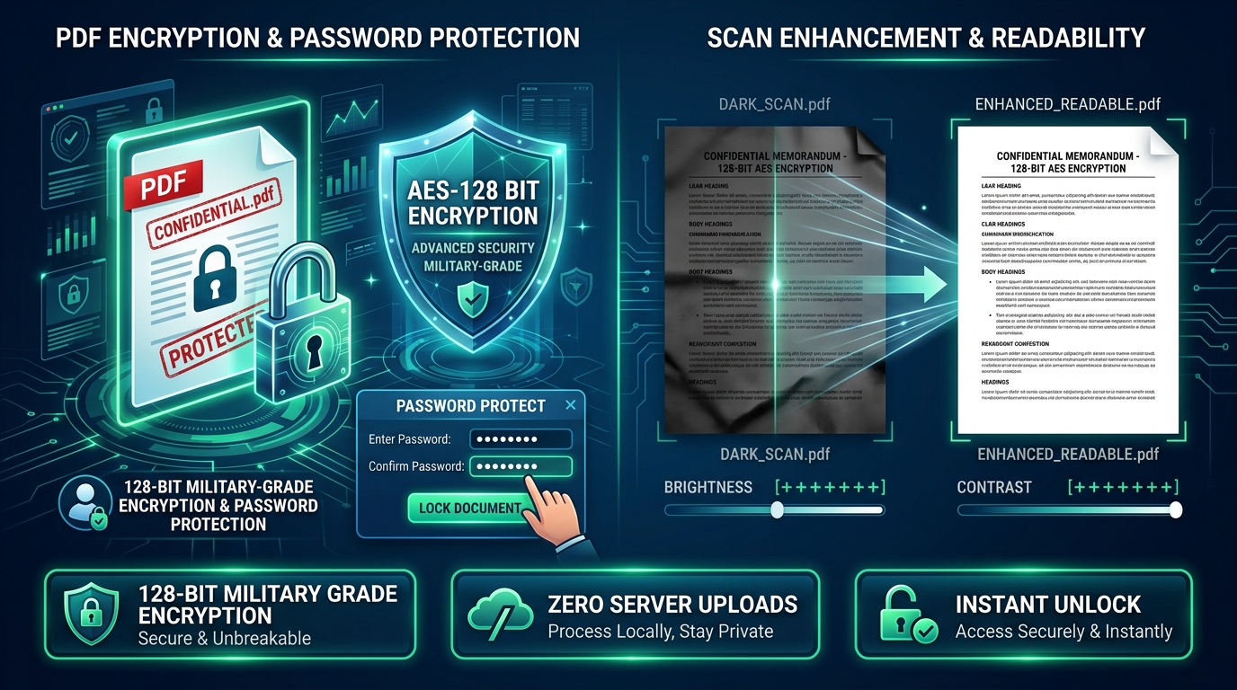 Password-Protected e-Aadhaar and Encrypted PDF Compression Visual Showcase